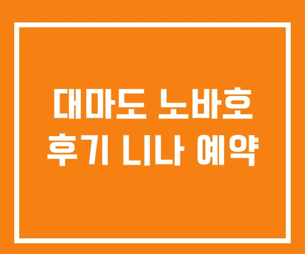 대마도 노바호 후기 니나 예약 대마도 노바호 후기 니나 예약