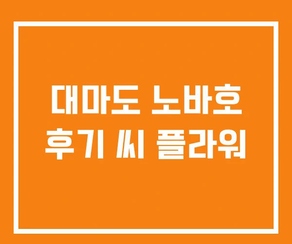 대마도 노바호 후기 씨 플라워 대마도 노바호 후기 씨 플라워