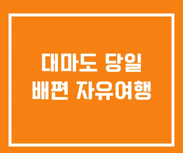 대마도 당일 배편 자유여행 대마도 당일 배편 자유여행