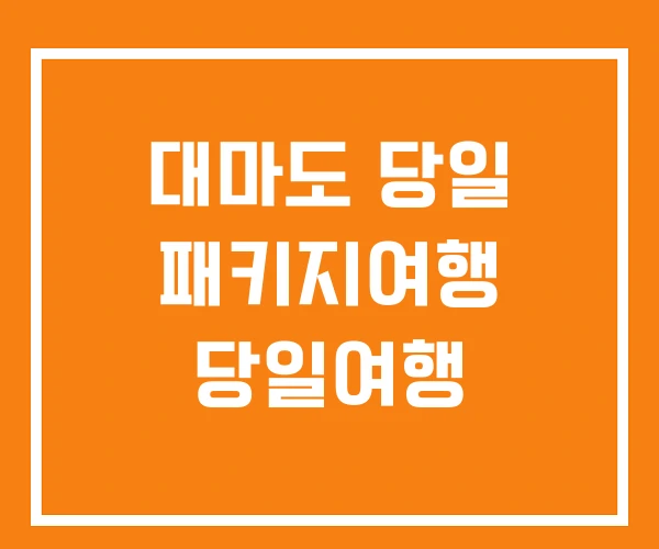 대마도 당일 패키지여행 당일여행