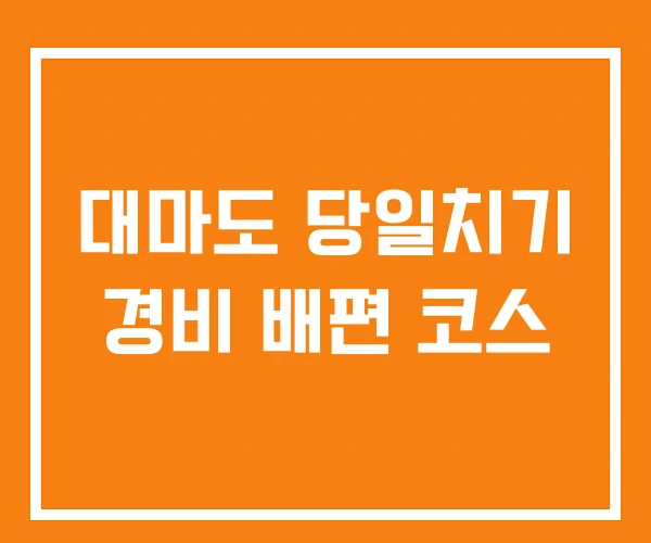 대마도 당일치기 경비 배편 코스 대마도 당일치기 경비 배편 코스