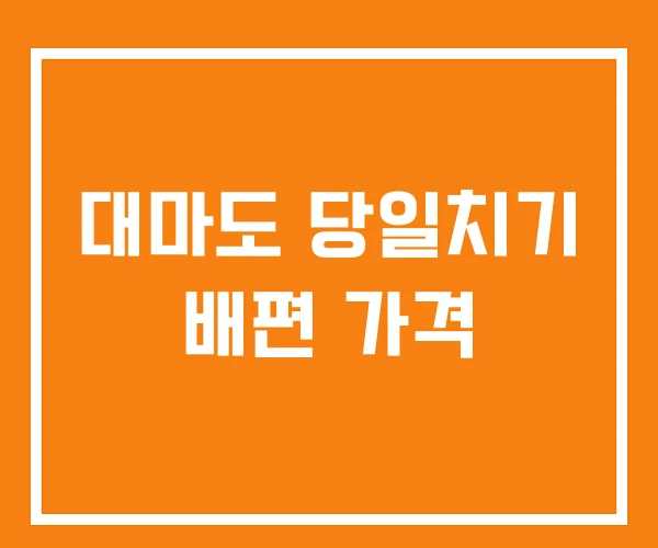 대마도 당일치기 배편 가격