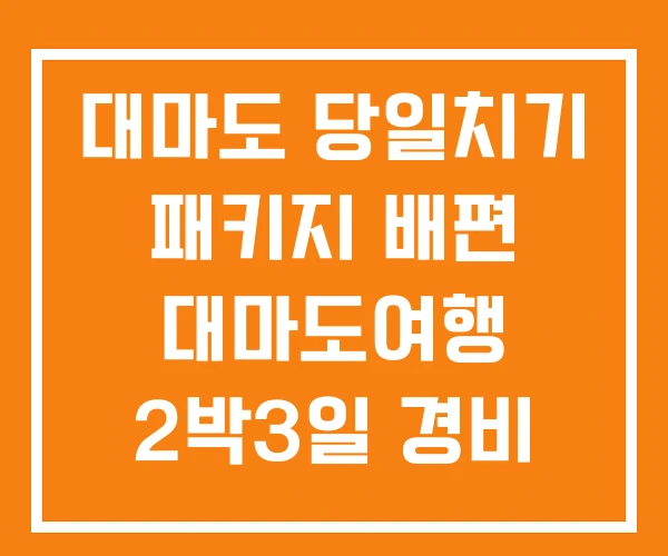 대마도 당일치기 패키지 배편 대마도여행 2박3일 경비
