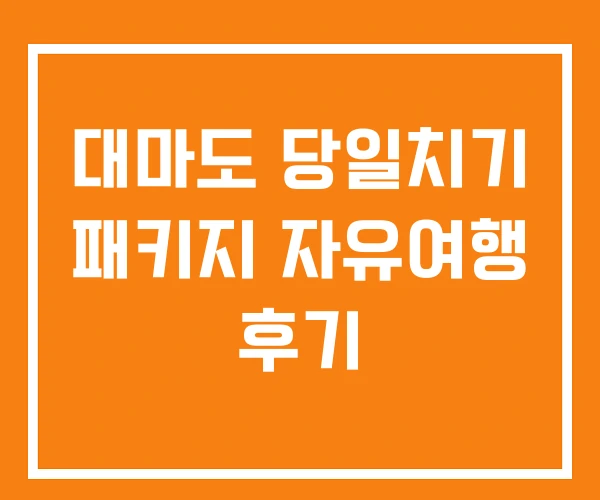 대마도 당일치기 패키지 자유여행 후기
