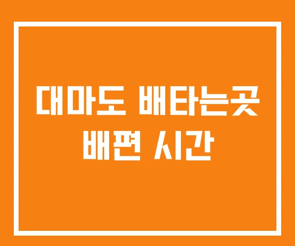 대마도 배타는곳 배편 시간 대마도 배타는곳 배편 시간