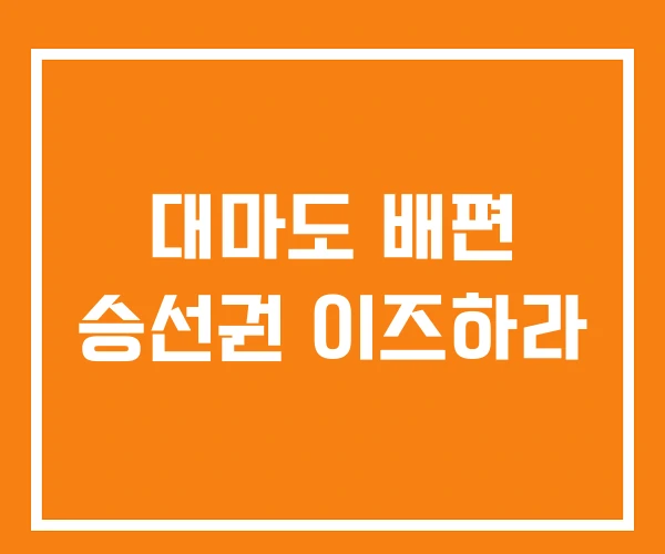 대마도 배편 승선권 이즈하라 대마도 배편 승선권 이즈하라