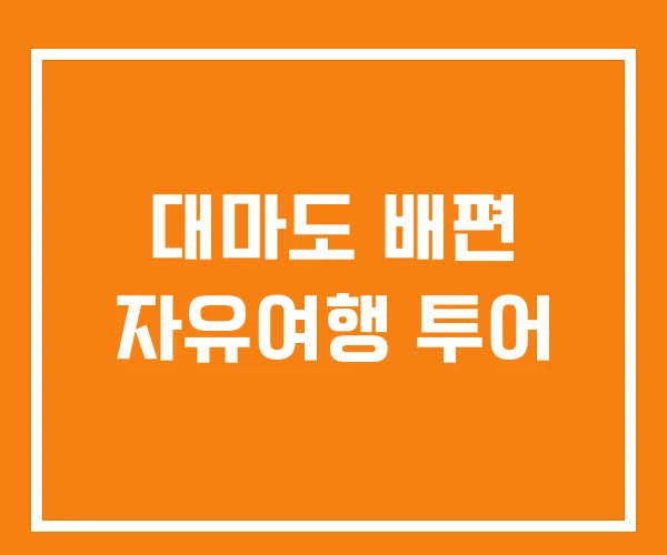대마도 배편 자유여행 투어