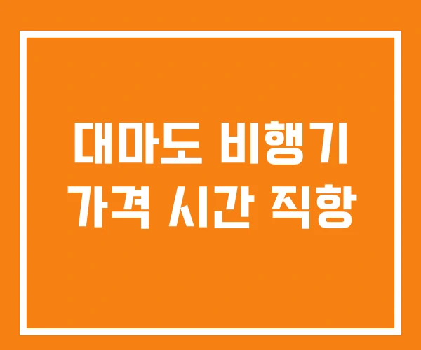 대마도 비행기 가격 시간 직항