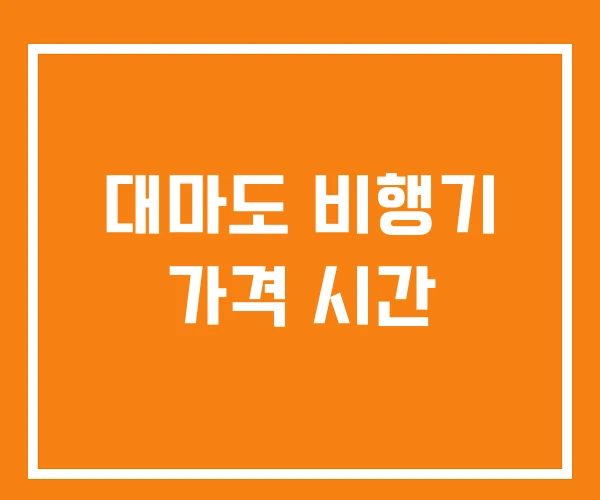 대마도 비행기 가격 시간