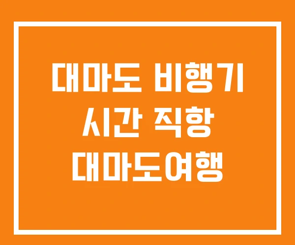 대마도 비행기 시간 직항 대마도여행