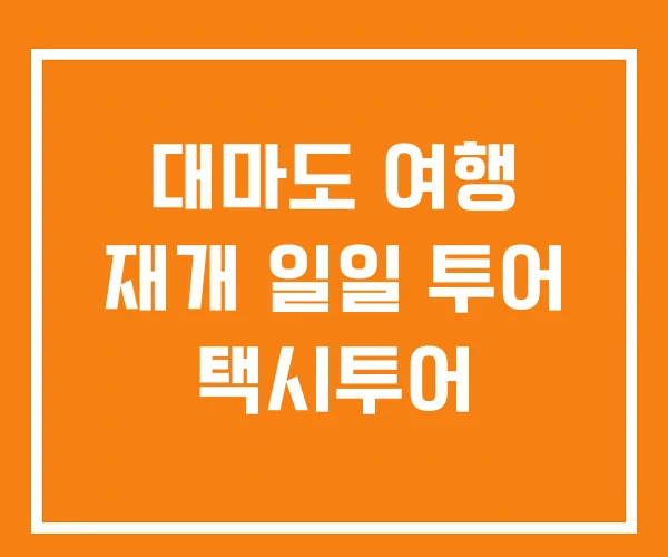 대마도 여행 재개 일일 투어 택시투어
