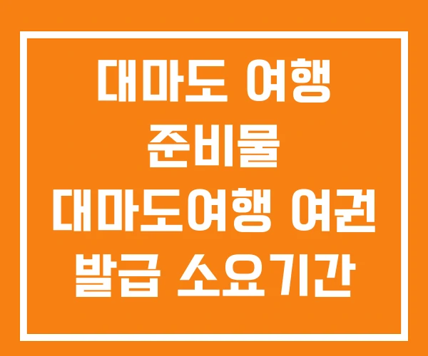 대마도 여행 준비물 대마도여행 여권 발급 소요기간 대마도 여행 준비물 대마도여행 여권 발급 소요기간