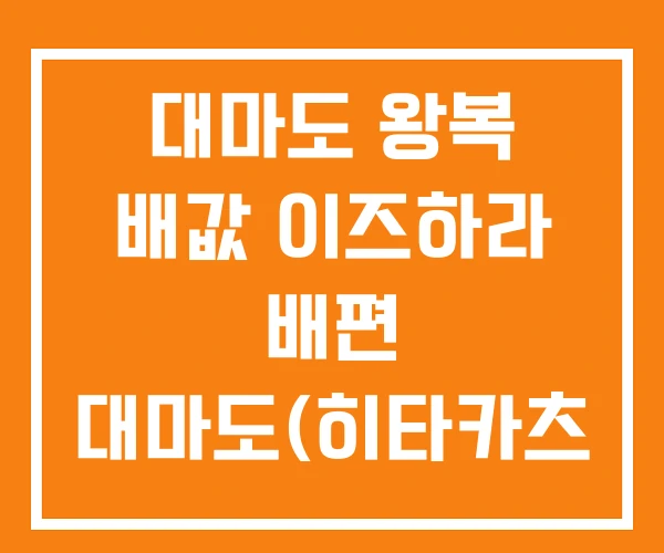대마도 왕복 배값 이즈하라 배편 대마도(히타카츠 배편) 대마도 왕복 배값 이즈하라 배편 대마도(히타카츠 배편)