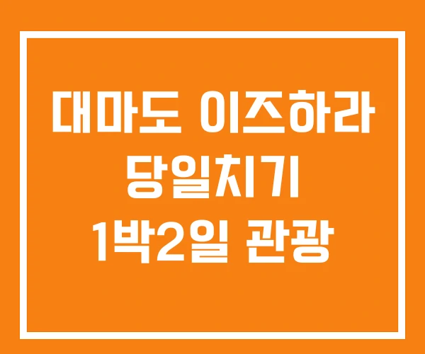 대마도 이즈하라 당일치기 1박2일 관광