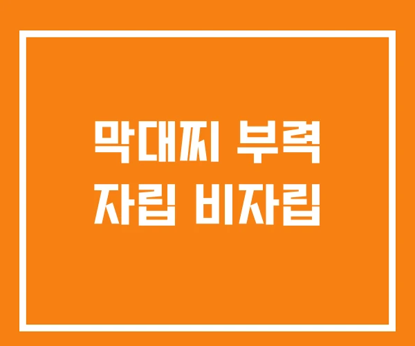 막대찌 부력 자립 비자립