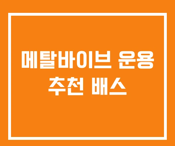 메탈바이브 운용 추천 배스 메탈바이브 운용 추천 배스