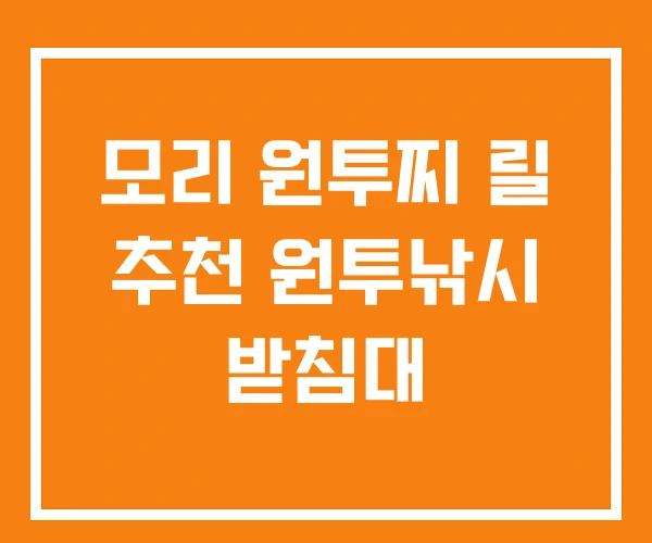 모리 원투찌 릴 추천 원투낚시 받침대