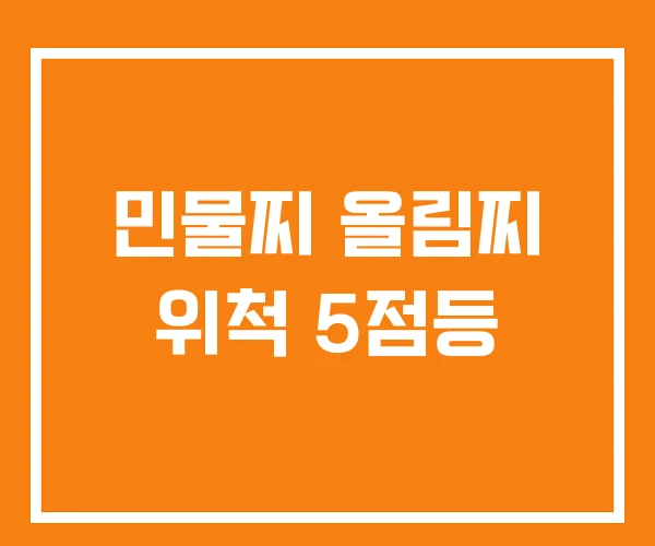 민물찌 올림찌 위척 5점등