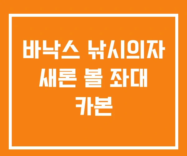 바낙스 낚시의자 새론 볼 좌대 카본
