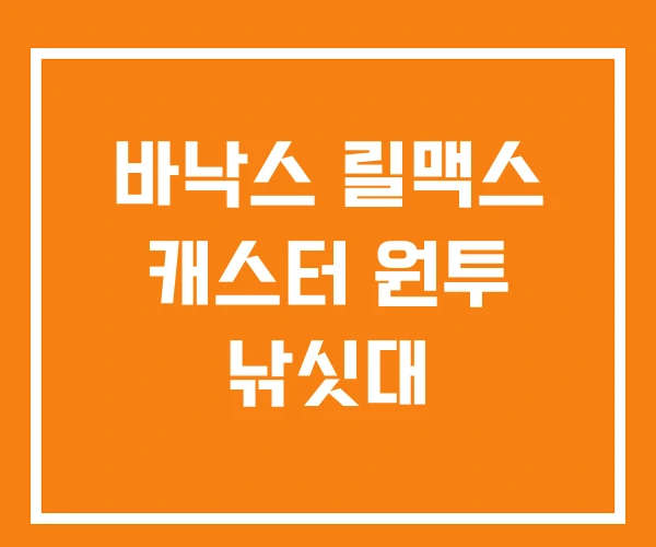 바낙스 릴맥스 캐스터 원투 낚싯대 바낙스 릴맥스 캐스터 원투 낚싯대