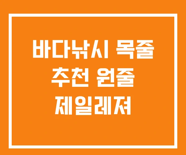 바다낚시 목줄 추천 원줄 제일레져