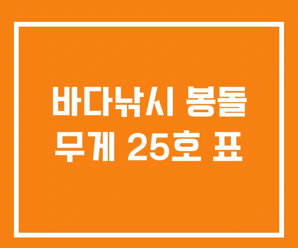바다낚시 봉돌 무게 25호 표 바다낚시 봉돌 무게 25호 표