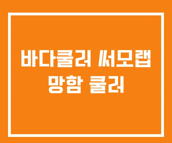 바다쿨러 써모랩 망함 쿨러 바다쿨러 써모랩 망함 쿨러