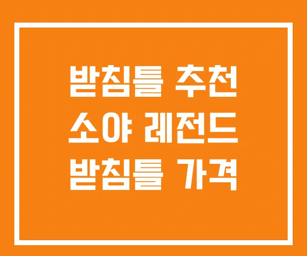 받침틀 추천 소야 레전드 받침틀 가격 받침틀 추천 소야 레전드 받침틀 가격