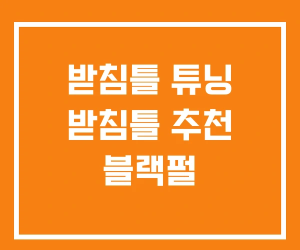 받침틀 튜닝 받침틀 추천 블랙펄