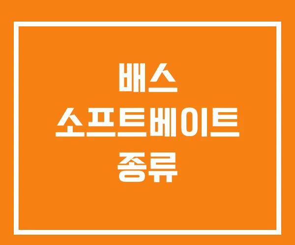 배스 소프트베이트 종류