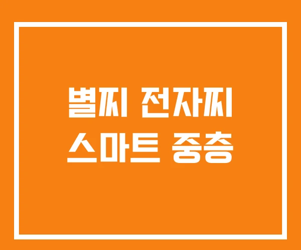 별찌 전자찌 스마트 중층