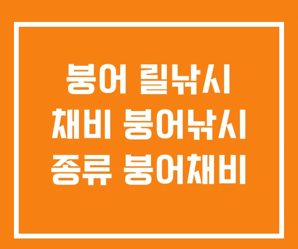붕어 릴낚시 채비 붕어낚시 종류 붕어채비 붕어 릴낚시 채비 붕어낚시 종류 붕어채비