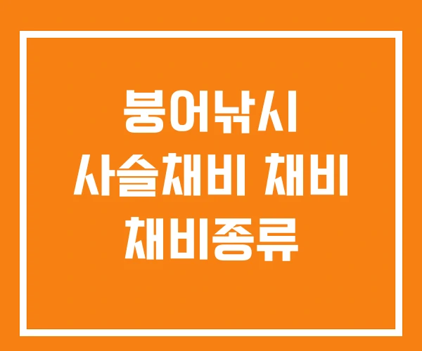 붕어낚시 사슬채비 채비 채비종류