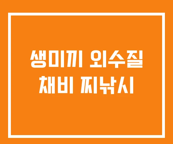 생미끼 외수질 채비 찌낚시