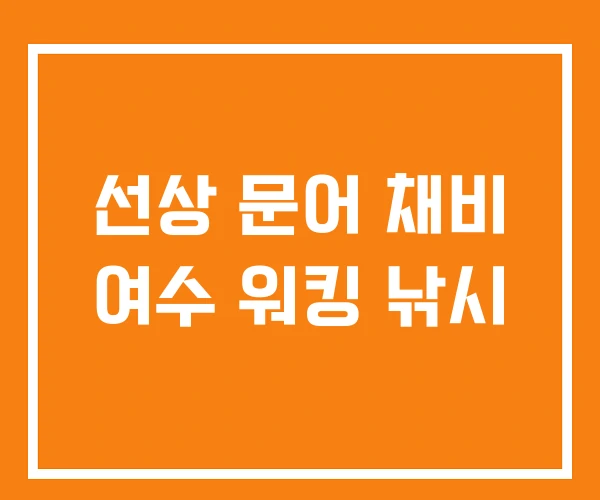 선상 문어 채비 여수 워킹 낚시 선상 문어 채비 여수 워킹 낚시