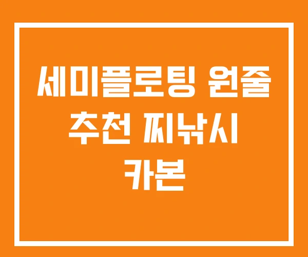 세미플로팅 원줄 추천 찌낚시 카본 세미플로팅 원줄 추천 찌낚시 카본