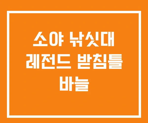 소야 낚싯대 레전드 받침틀 바늘