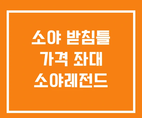소야 받침틀 가격 좌대 소야레전드 소야 받침틀 가격 좌대 소야레전드