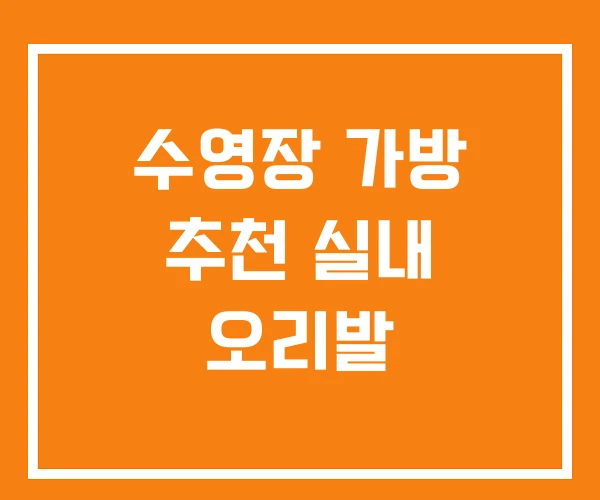 수영장 가방 추천 실내 오리발