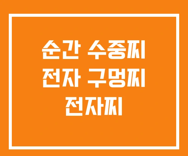 순간 수중찌 전자 구멍찌 전자찌 순간 수중찌 전자 구멍찌 전자찌