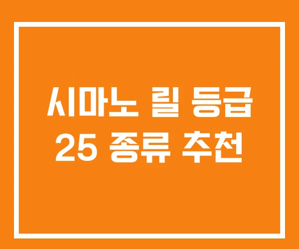 시마노 릴 등급 25 종류 추천 시마노 릴 등급 25 종류 추천
