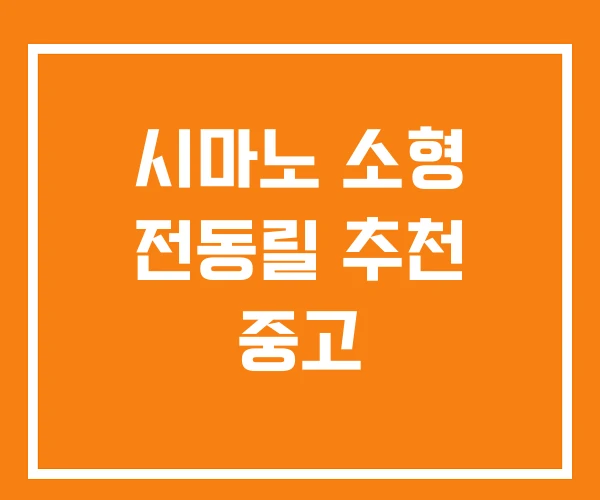 시마노 소형 전동릴 추천 중고 시마노 소형 전동릴 추천 중고