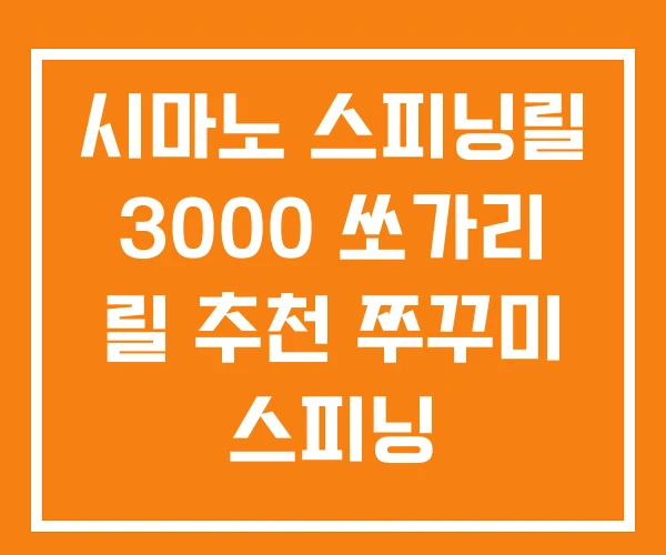 시마노 스피닝릴 3000 쏘가리 릴 추천 쭈꾸미 스피닝