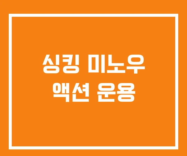 싱킹 미노우 액션 운용 싱킹 미노우 액션 운용
