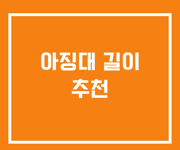아징대 길이 추천