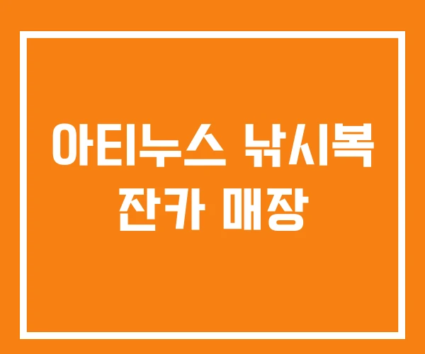 아티누스 낚시복 잔카 매장