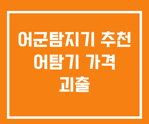 어군탐지기 추천 어탐기 가격 괴출