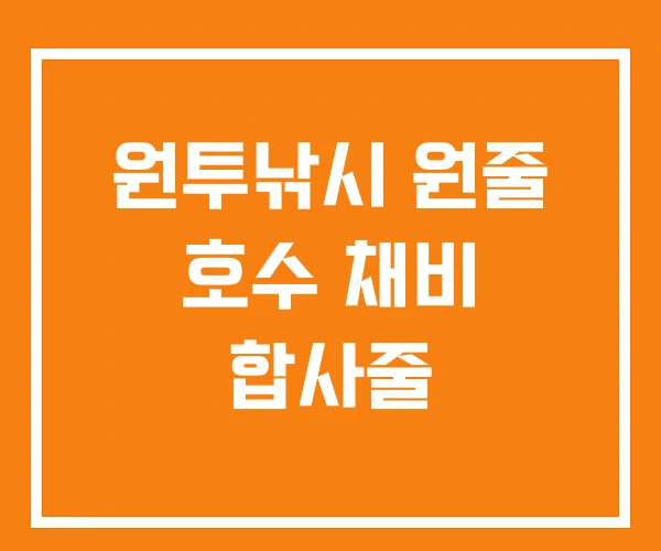 원투낚시 원줄 호수 채비 합사줄