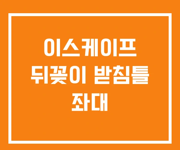 이스케이프 뒤꽂이 받침틀 좌대 이스케이프 뒤꽂이 받침틀 좌대