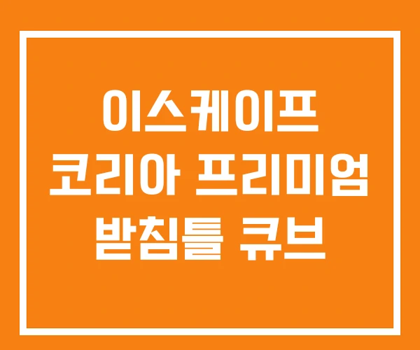 이스케이프 코리아 프리미엄 받침틀 큐브 이스케이프 코리아 프리미엄 받침틀 큐브